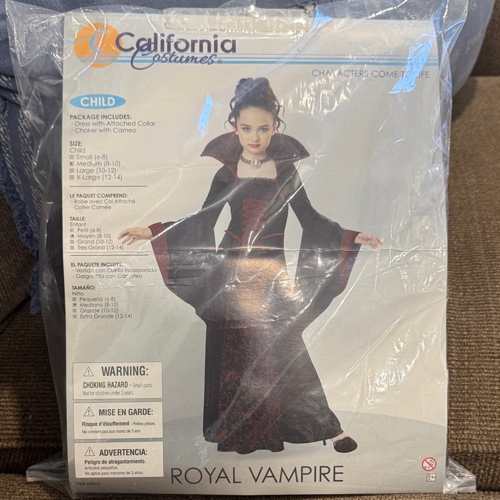 California Costumes Royal Vampire Kids Outfit - Black and Red